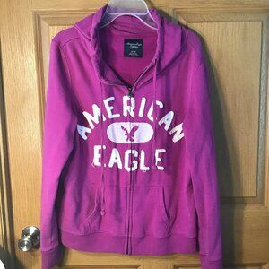 American Eagle Outfitters Magenta Varsity Jacket